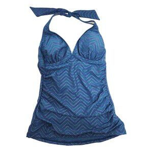 Gottex Profile Jade Chevron Halter Swimsuit top Size 10